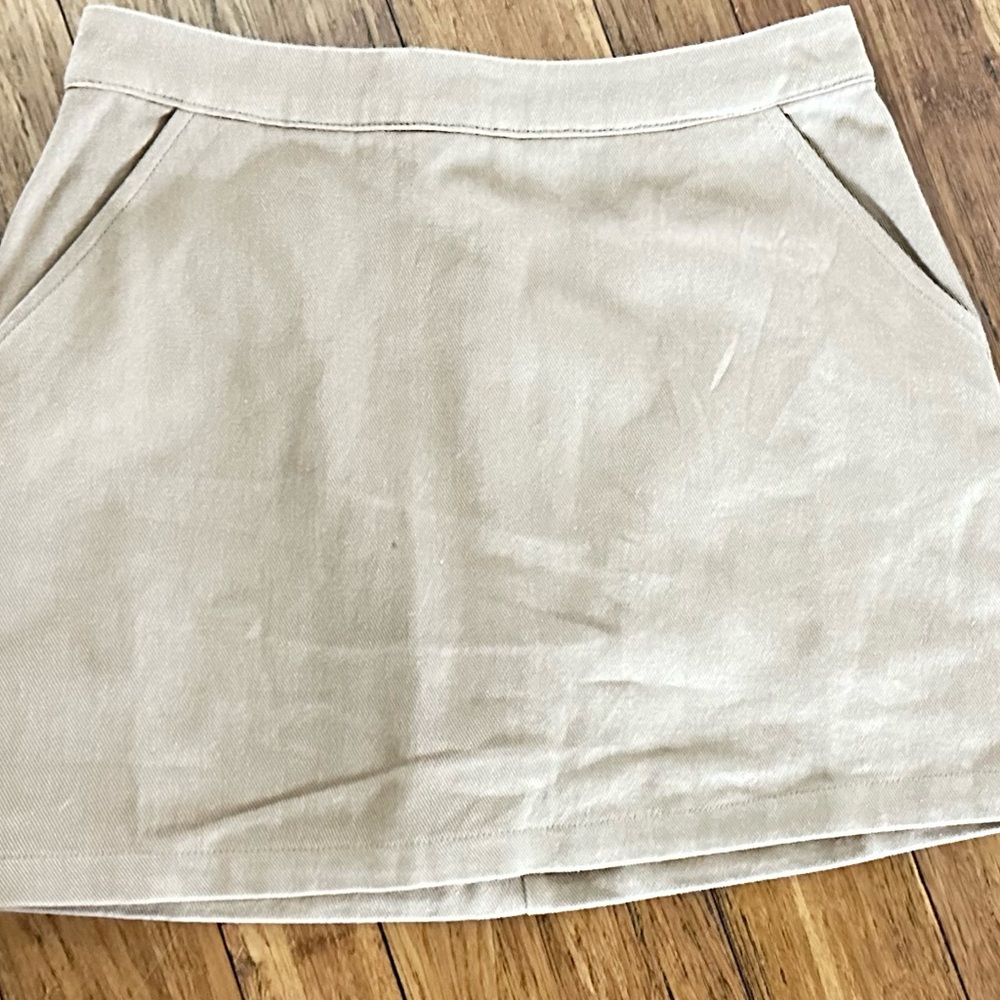 Pink Lily Tan Mini Skort